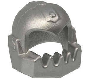 LEGO Argento metallizzato Casco con Oversized Jagged Protezione per il mento  (62697 / 63359)