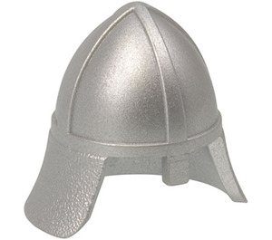 LEGO Metallic Silver Knights Helmet with Neck Protector (3844 / 15606)