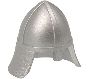 LEGO Argento metallizzato Knights Casco con protezione per il collo (3844 / 15606)