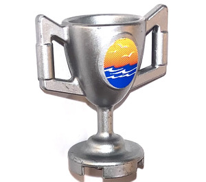 LEGO Metallic Silver Minifigure Trophy with Sunset Sticker (15608 / 89801)