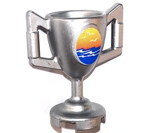 LEGO Argent métallique Minifigure Trophy avec Sunset Autocollant (15608 / 89801)