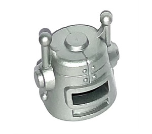 LEGO Metallic Silver Robot Helmet with Eye Slot and Antennas (87992 / 88895)