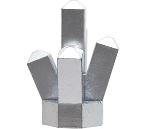 LEGO Metallic Silver Rock 1 x 1 with 5 Points (28623 / 30385)