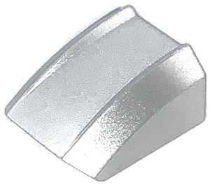 LEGO Metallic Silver Slope 1 x 2 x 2 Curved (30602 / 47904)