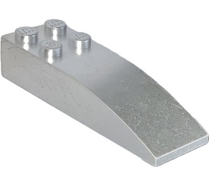 LEGO Metalliskt Silver Backe 2 x 6 Böjd (44126)