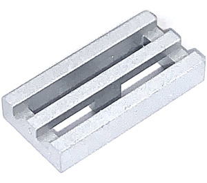 LEGO Argent Métallique Tuile 1 x 2 Grille (avec Rainure inférieure) (2412 / 30244)