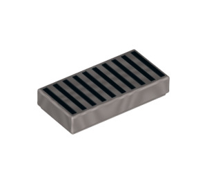 LEGO Metallic Silver Tile 1 x 2 with Radiator Grille with Groove (3069 / 41781)