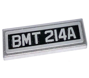 LEGO Metallic Silver Tile 1 x 3 with BMT 214A Sticker (63864)