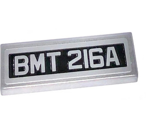 LEGO Metallic Zilver Tegel 1 x 3 met BMT 216A Sticker (63864)
