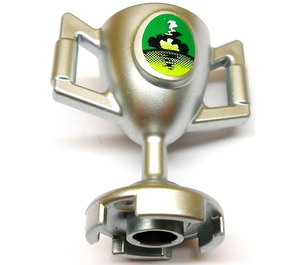 LEGO Metallic Silver Trophy (Large) with Green and Lime Sticker (15608)