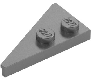 LEGO Metalliskt Silver Kil Platta 2 x 4 Vinge Höger (65426)