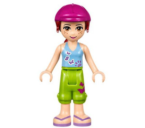 LEGO Mia, Helmet, Blue Top with Butterflies and Green Half Trousers Minifigure