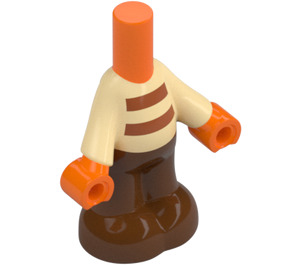 LEGO Micro Body with Trousers with Tan Top with Lines