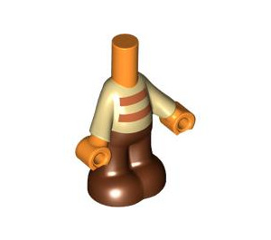 LEGO Micro Body with Trousers with Tan Top with Lines