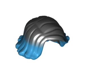 LEGO Mittellanges Haar mit Scheitel und Curled Oben at Ends mit Blau tips (20877 / 69110)