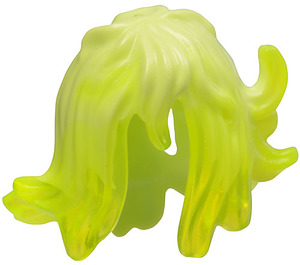 LEGO Mittlere Länge Wellig Haar mit Transparent Neon Green Sides mit Spikes (53801)