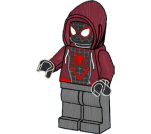 LEGO Miles Morales (Spider-Man) med Mörkröd Huva Minifigur