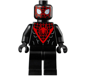 LEGO Miles Morales (Spider-Man) met Rood Hoofd Webbing en Zwart Handen Minifiguur