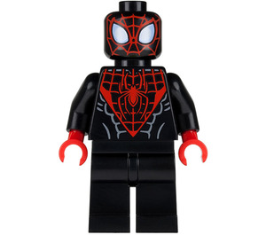 LEGO Miles Morales (Spider-човек) с червен Глава Webbing и червен Ръце Минифигурка