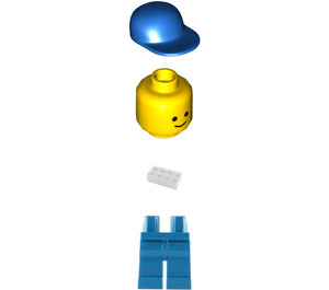 LEGO Milk Float Driver in Rood Zipper jacket minifiguur met sticker