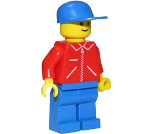 LEGO Milk Float Conducteur dans Rouge Zipper Veste avec Bleu Casquette Minifigurine