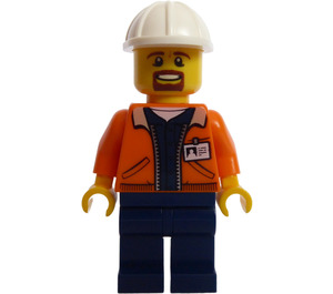 LEGO Mine Worker with White Construction Helmet Minifigure