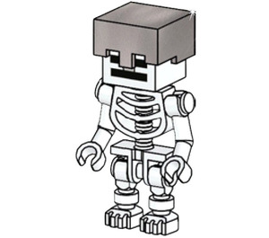 LEGO Minecraft Skeleton with Flat Silver Helmet Minifigure