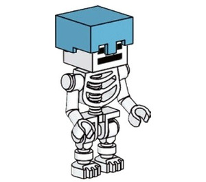 LEGO Minecraft Skeleton with Medium Azure Helmet Minifigure