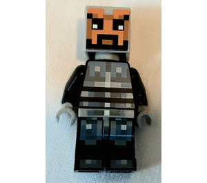 LEGO Minecraft Skin with Black and Silver Armor Minifigure