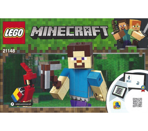 LEGO Minecraft Steve BigFig met Parrot 21148 Instructions