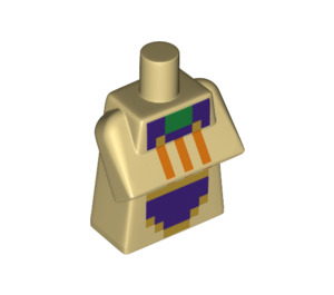 LEGO Minecraft Torso with Desert Cleric Outfit with Orange Lines (25767 / 66817)