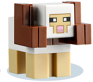 LEGO Minecraft White Sheep with Reddish Brown Horns
