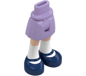 LEGO Minidoll Hip with Curved Skirt with Blue Shoes (Thin Hinge) (2241)