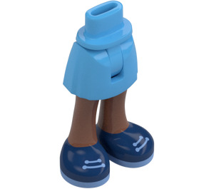 LEGO Minidoll Hip with Curved Skirt with Blue Shoes (Thin Hinge) (2241)