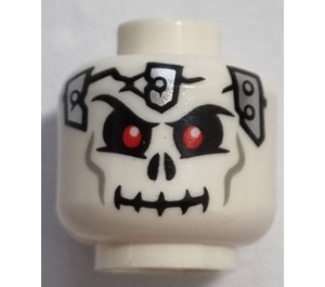 LEGO Minifig, Head Skull Cracked with Metal Plates on Front and Back Pattern - Stud Recessed (Recessed Solid Stud) (3626)