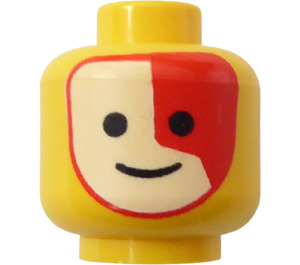 LEGO Minifig Hoved med Islander hvid/Rød Painted Ansigt (Sikkerheds knops) (3626)