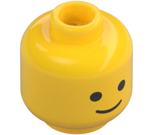 LEGO Minifig Hoved med Standard Grin (Forsænket solid knops) (9336 / 55368)