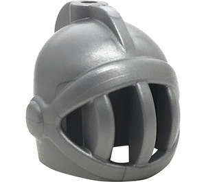 LEGO Minifigure Metallic Silver Pearl Headgear Helmet Castle w Fixed Face Grille 