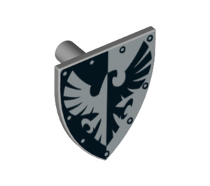 LEGO Minifig Shield Triangular with Black and Silver Falcon (3846 / 73998)