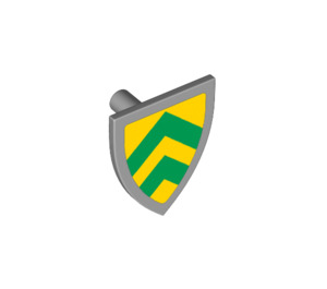 LEGO Minifig Shield Triangular with Green Double Chevron (3846 / 102327)