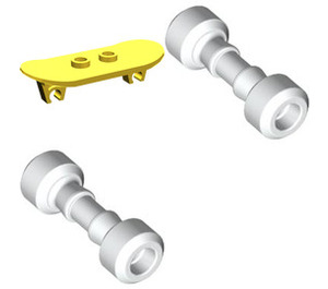 LEGO Minifig planche à roulette avec Deux blanc roues (45917)