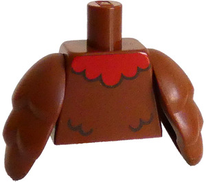 LEGO Minifigur Kropp, Röd Krage, Svart FatherLines och Fågel Vingar (973)