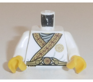 LEGO Minifigur Kropp Sensei Wu med Gold Trim och Gold Blomma på rygg (973)