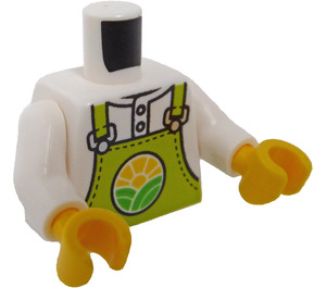 LEGO Minifig Torso Shirt with Lime Bib Overalls with City Farm Logo (973 / 76382)