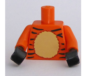 LEGO Minifiguur Torso Tijger Decoratie, Orang Armen en Zwart Handen (973)