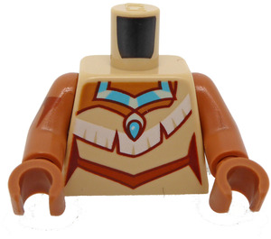 LEGO Minifig Torso with Blue Neckelace and Leather Vest (973 / 76382)