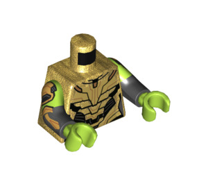 LEGO Minifigur Torso mit Gold, Schwarz und Limette Rüstung (973)