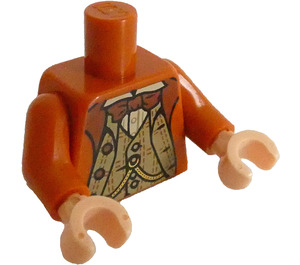 LEGO Minifig Torso with Horace Slughorn Decoration (Dark Tan Vest) (973)