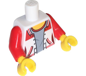 LEGO Minifiguur Torso met Open Jasje en Rood Armen (onbedrukte achterkant) (973)