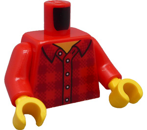 LEGO Minifigurine Torse  avec Open-Necked Plaid Chemise (973 / 76382)